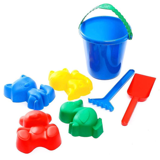 Набор игрушек для песочницы: ведёрко, 4 формочки для песка, грабли, лопатка, МИКС - Соломон фото 8
