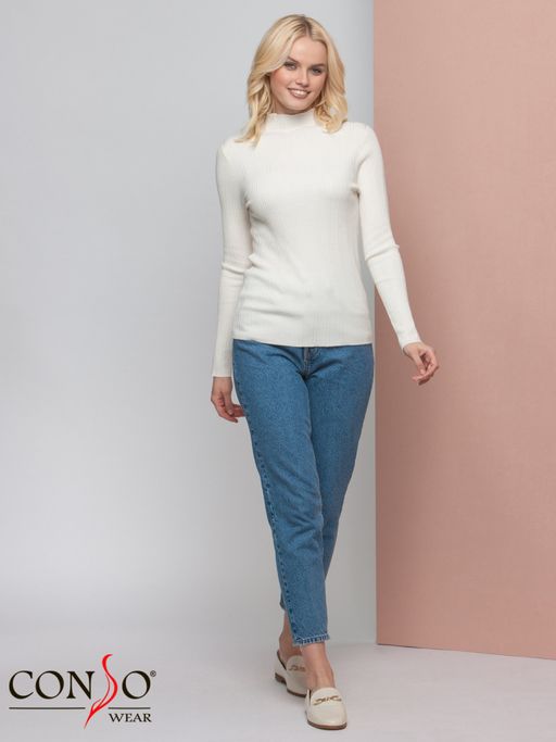 Conso/KTL 200738 - white Водолазка женская  фото 4