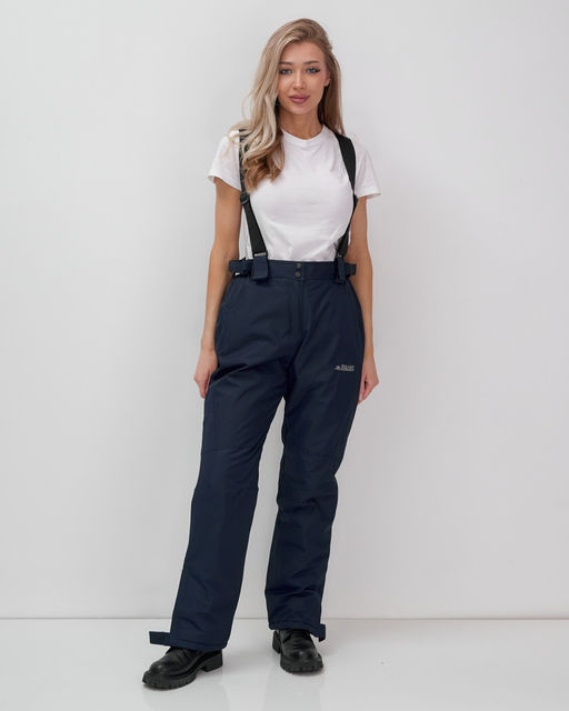 Горнолыжный костюм женский зимний темно-синего цвета 02803TS