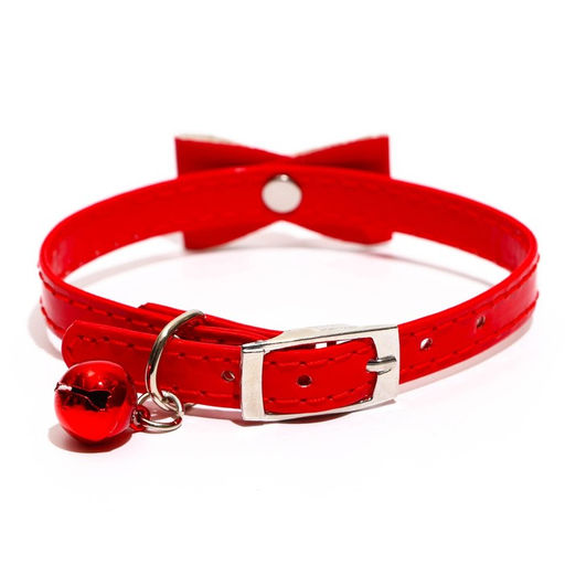 Ошейник Сияние с бусиной и бубенчиком, 29 х 1 см, ОШ 21-26, красный - Пижон фото 2