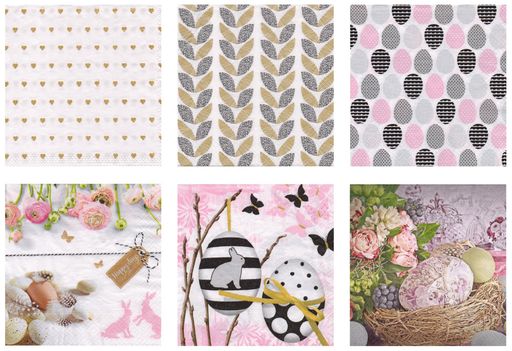 Love2art салфетки бумажные АССОРТИ 3х слойные SDD 33 x 33 12 шт. Набор №1217-07 Весеннее украшение