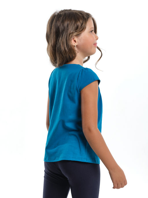 Футболка для девочки с принтом садик UD 0620 синий - Mini maxi фото 2