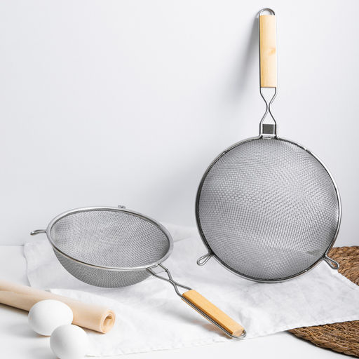_Сито метал с ободом и ручкой 21см, двойная сеть, MLD-6-21 (886-051)