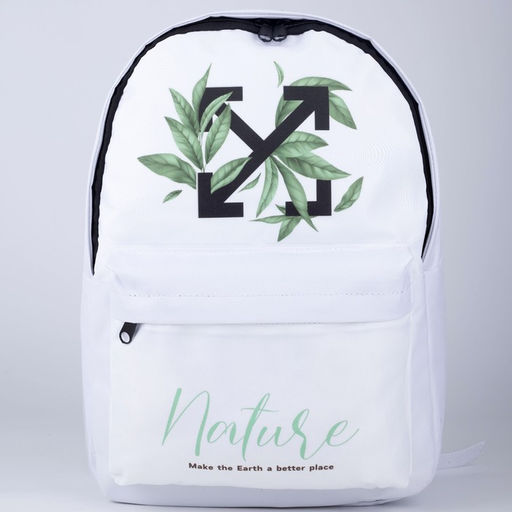 Рюкзак молодежный Nature, 29х13х44, отд на молнии, н/карман, белый - Nazamok фото 9