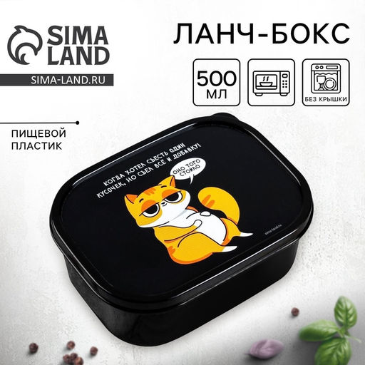 Цена за 2 шт. Ланч - бокс прямоугольный Когда хотел съесть один кусочек, 500 мл