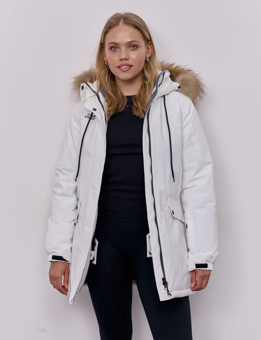 T3442-6 Куртка зимняя парка с капюшоном удлиненная