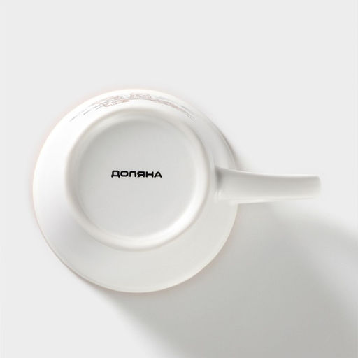 Набор кружек фарфоровых Доляна «Вкусный кофе», 4 предмета: 340 мл