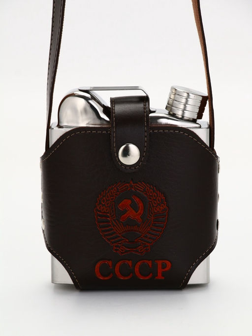 Фляжка СССР, нержавеющая сталь, чехол, 540 мл