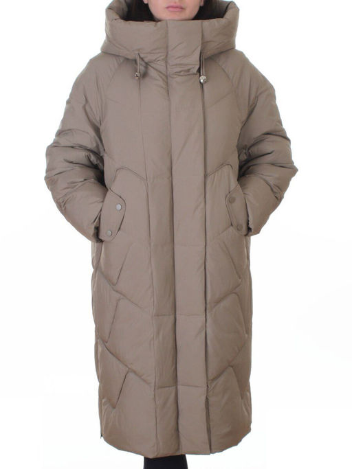 A621 BEIGE Пальто зимнее женское (200 гр. холлофайбер) - Fashion фото 3