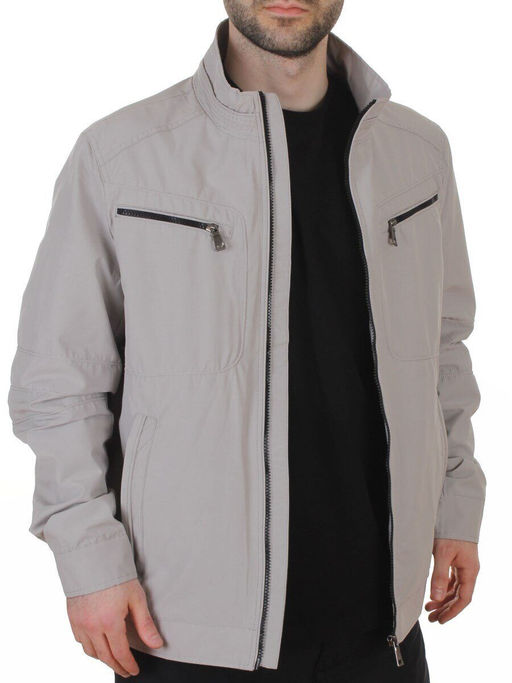 D-3019 GRAY Ветровка мужская (60% хлопок, 40% нейлон)