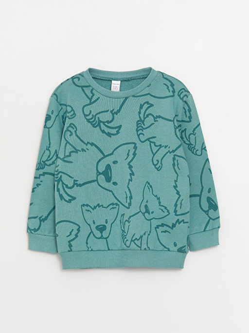 Bisiklet Yaka Bask?l? Erkek Bebek Sweatshirt - Waikiki фото 3