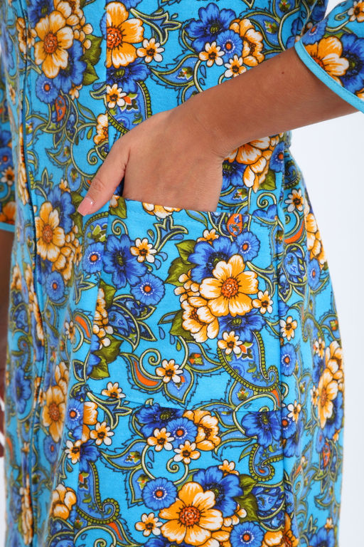 Халат женский из фланели Маша цветы