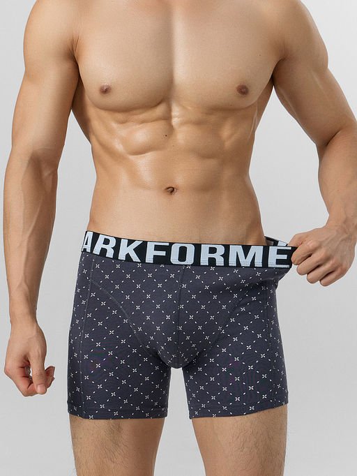 Цена за 2 штуки! Трусы боксеры мужские серые с узором - Mark formelle фото 4