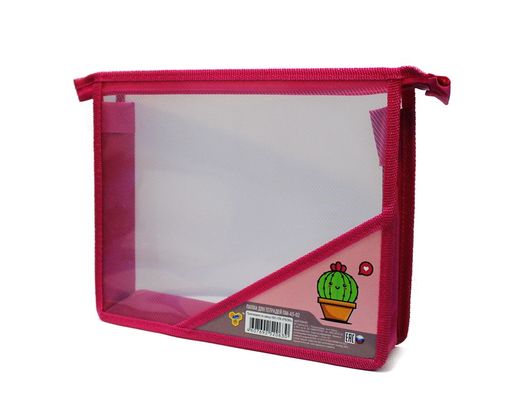 Папка для тетрадей А5, молния сверху, с уголком (ПМ-А5-02) "Кактусенок"