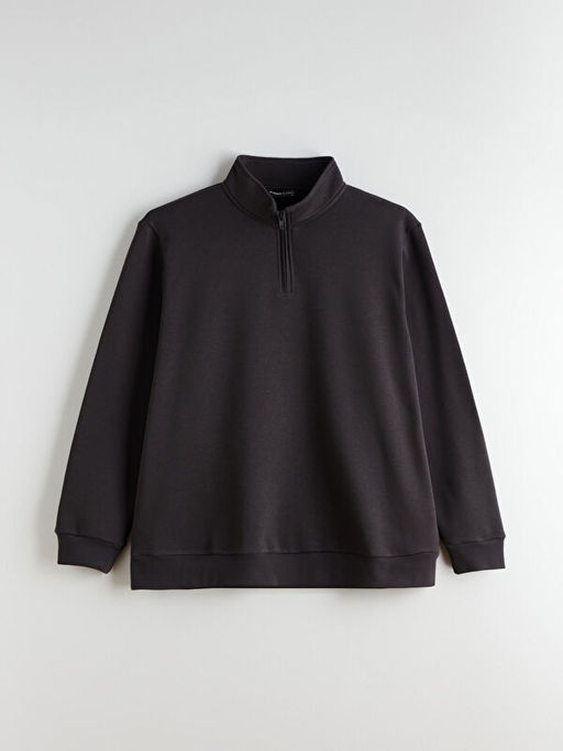 B?y?k Beden Dik Yaka Erkek Sweatshirt