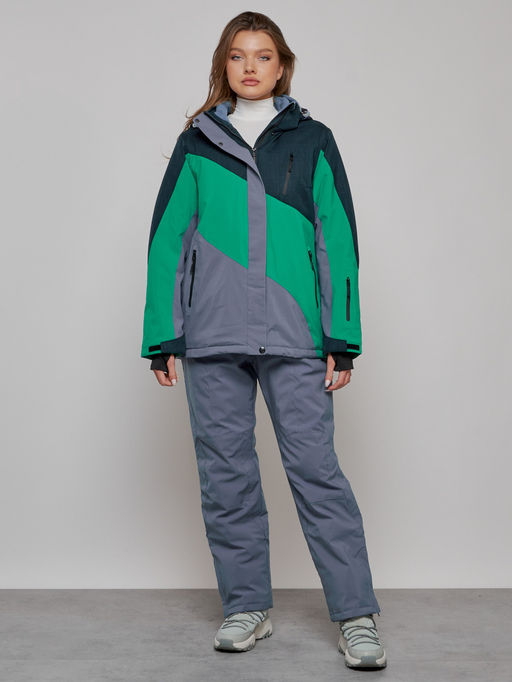 Горнолыжный костюм женский большого размера зимний черного цвета 02308Ch - Mtforce фото 2