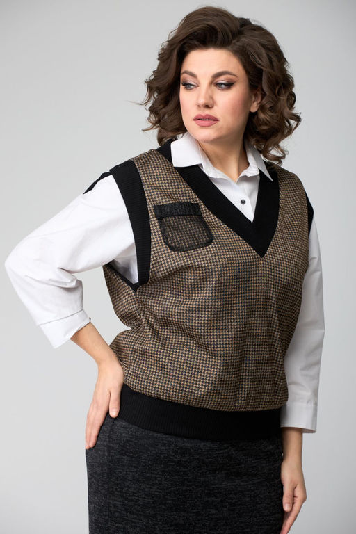 Костюм Nadin N 2062 черный/капучино  фото 2