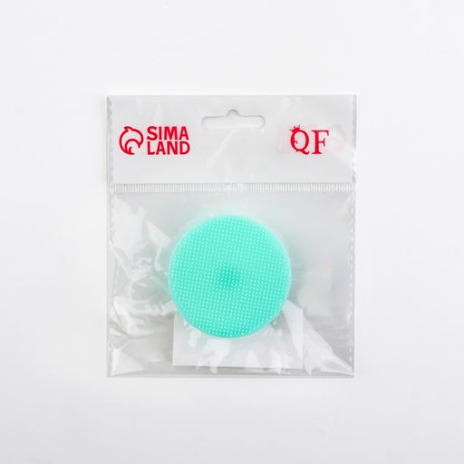 Щётка для умывания «Круг», силиконовая, на присоске, d=5.5 см, бирюзовая