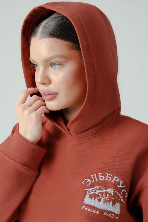 Арт. 15126 Худи женское с капюшоном 44-52 (5 шт) Цвет:терракотовый