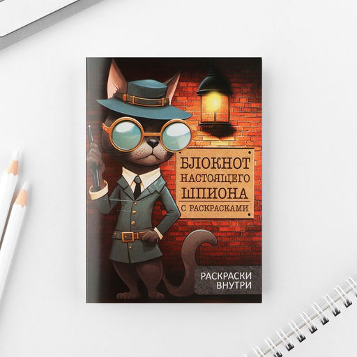 Подарочный набор, блокнот А6, 32 листа и волшебная ручка «Настоящему шпиону»