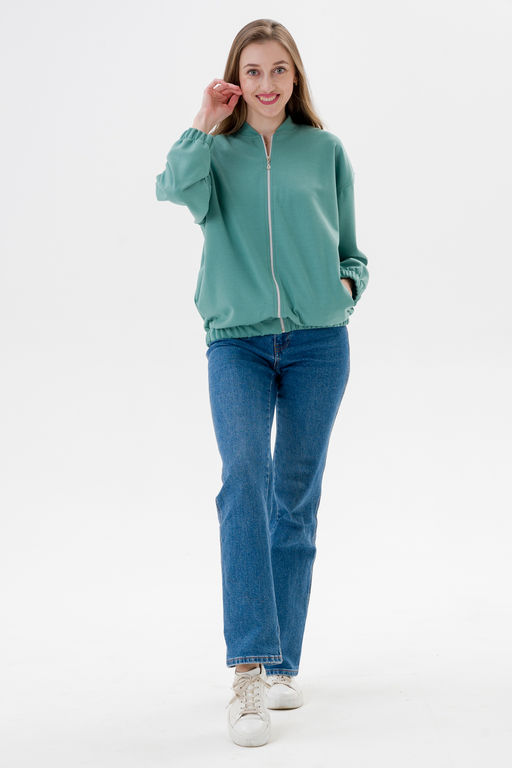 Бомбер из коттон фита мята - Амадэль фото 2