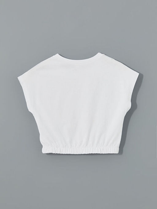 Bisiklet Yaka K?z ?ocuk Crop Ti??rt