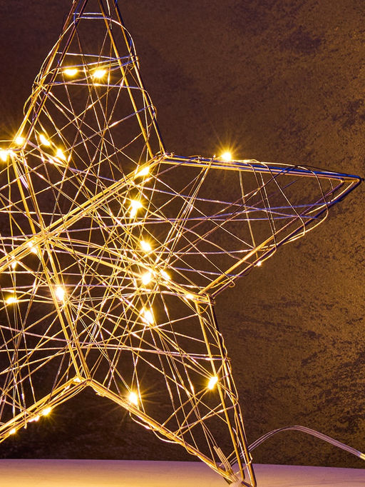 Фигура световая «Звезда», 30×30×5 см, 30 LED, батарейки ААх3 (не в компл.), свечение тёплое белое