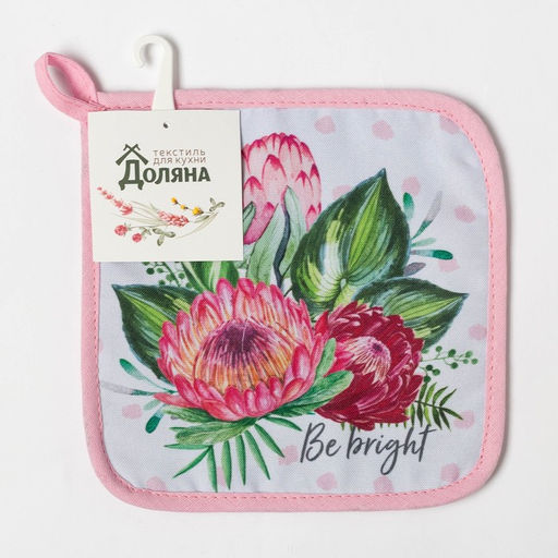 Прихватка Доляна Be bright 17х17 см, 35% хл, 65% пэ, ватин 250 г/м2  фото 4