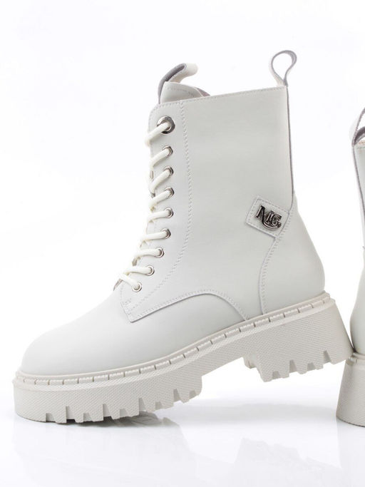 04-PAX85-2Z MILK Ботинки зимние женские (натуральная кожа, 100% шерсть)