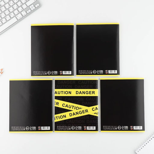 Цена за 5 шт. Тетрадь в клетку, 48 л., А5, на скрепке, блок №2, Yellow, МИКС - Artfox study фото 2