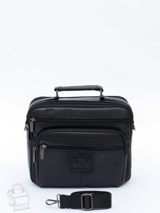 Сумка мужская кожаная 608M black Fuzhiniao