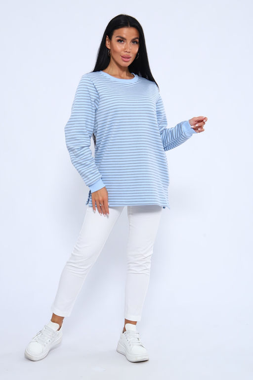 Свитшот 375709 в полоску повседневный трикотажный