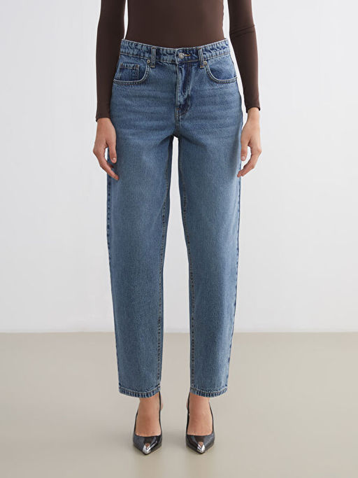Barrel Fit Kad?n Jean Pantolon