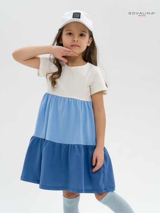 Платье Тия тофу-голубой-синий - Sovalina фото 5