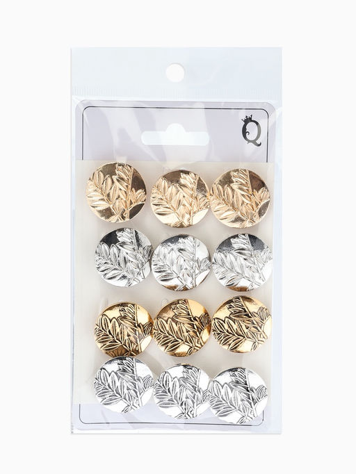 Цена за 12 шт. Брошь «Конгрев Листья», МИКС