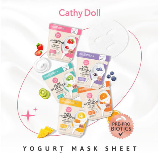 Маска для Лица Тканевая для Сужения Пор Йогурт, Мед и Ананас CATHY DOLL
25 гр  фото 3