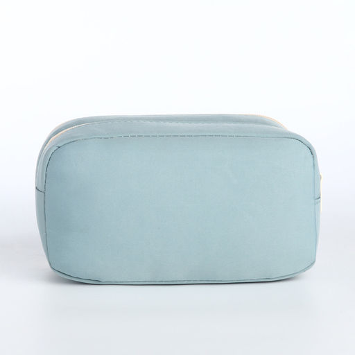 Косметичка-пенал на молнии с отделами, с прозрачным карманом, голубая - Simaland фото 2