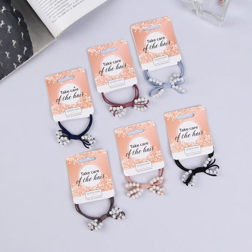 Цена за 6 шт. Резинка для волос «Веста», бусинки, 4.5 см, МИКС