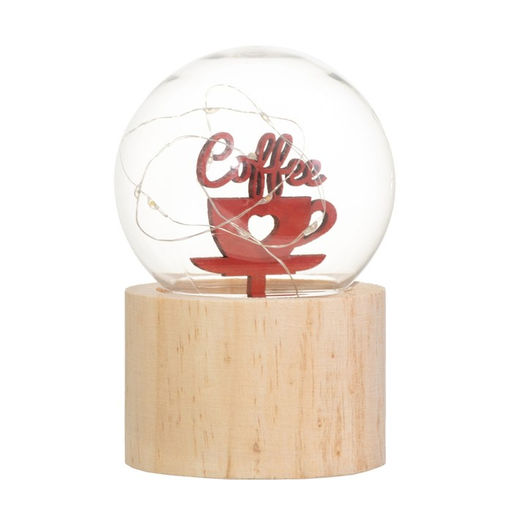 Фигурка светящаяся RISALUX «Люблю кофе», LED-ночник, 3×AG10, шар-8 см, 6.5×6.5×11.5 см