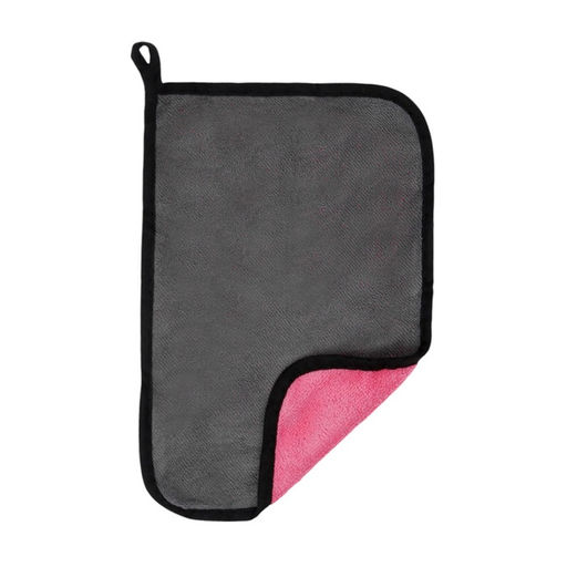 Цена за 2 шт. Тряпка для мытья автомобиля, CARTAGE, микрофибра, 400 г/м², 20×30 cм, розово-серая