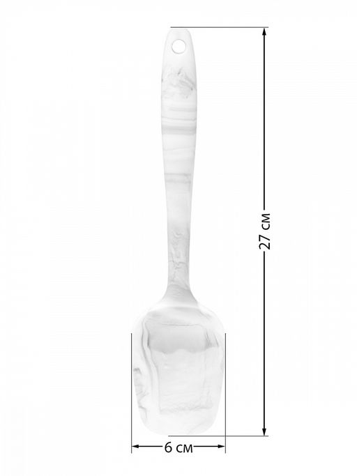 Лопатка кулинарная 27x6 белый силикон; внутр. металлическая вставка - Denastia фото 5