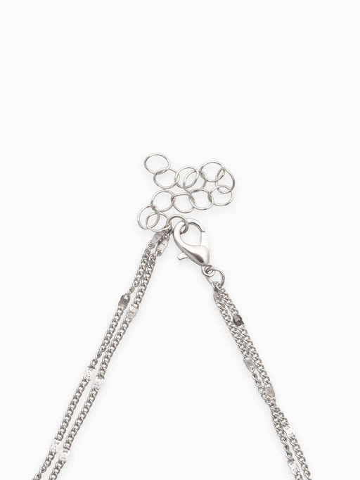 Набор 2 предмета: серьги, колье Минимализм, 45 и 55 см, белый в серебре