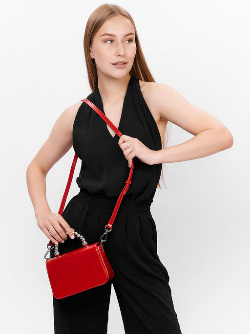 LACCOMA сумка Y2219-1-красный натуральная кожа полиэстер  фото 4