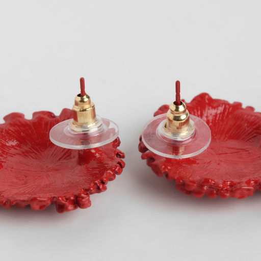 Серьги металл Карибы крупные, цвет красный - Queen fair фото 2