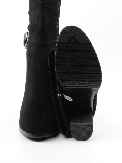 02-A362-15BM-2 BLACK Сапоги женские (натуральная замша, натуральный мех (еврозима)) - Фабричный китай фото 15