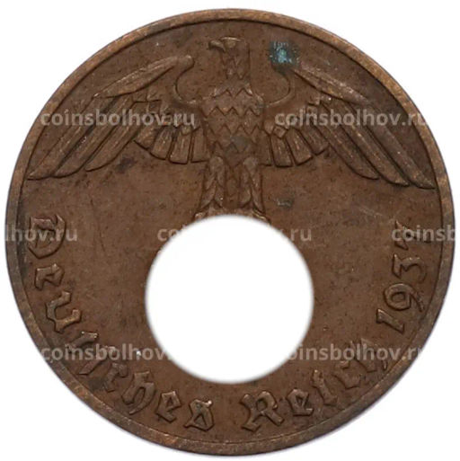 Монета 1 рейхспфенниг 1937 года A Германия