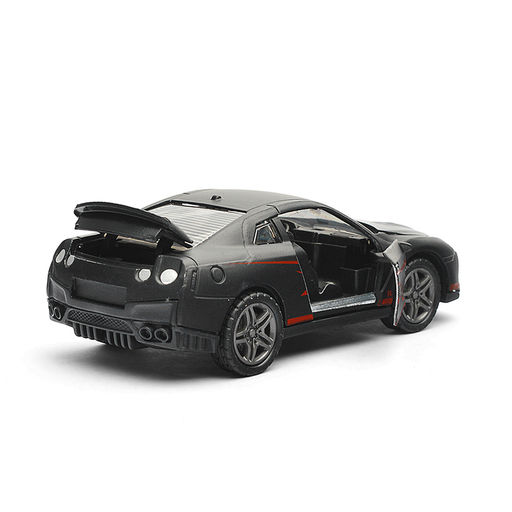 Чёрная инерционная машинка Спорткар со спойлером die-cast,1:32, открывающиеся двери