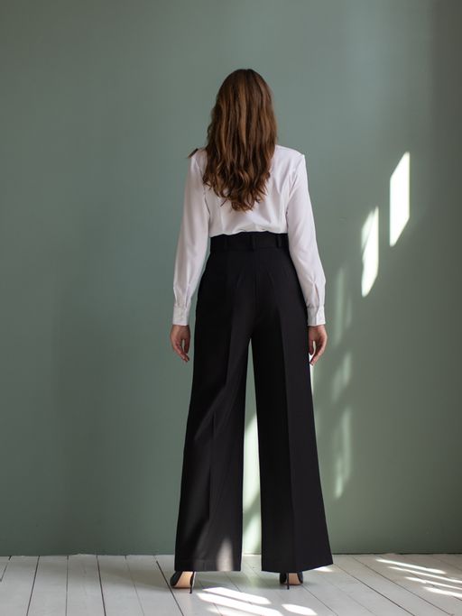 широкие брюки, расклешенные от пояса к низу - Трика фото 7