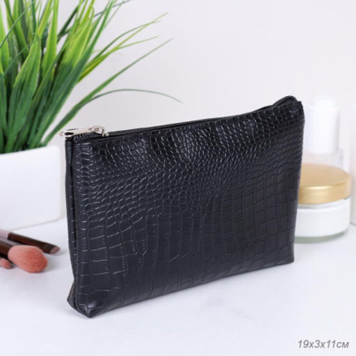 Косметичка 19х3х11 см / IU-28 /уп 100/черная