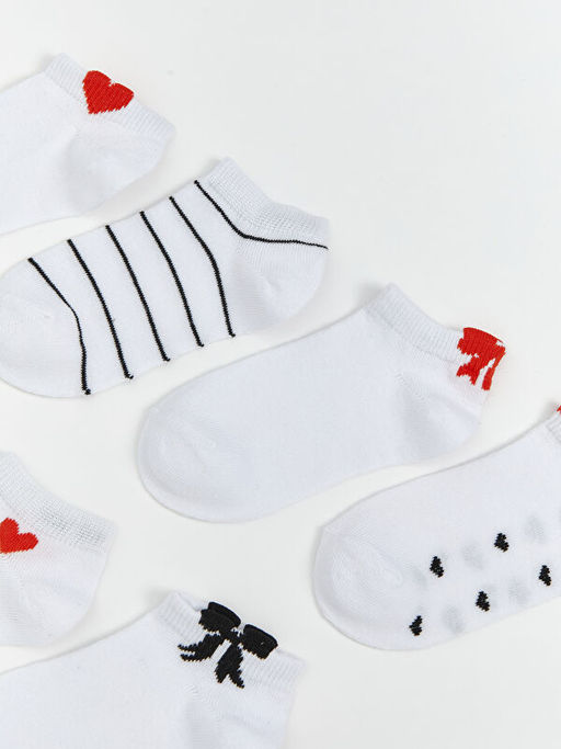 Desenli K?z ?ocuk Patik ?orap 7li